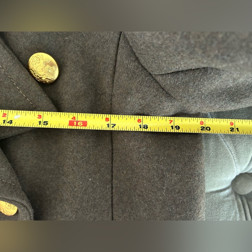Banana Republic Cian Melton Great Coat M Olive Green NWT Gold Buttons Wool Blend - Picture 10 of 15